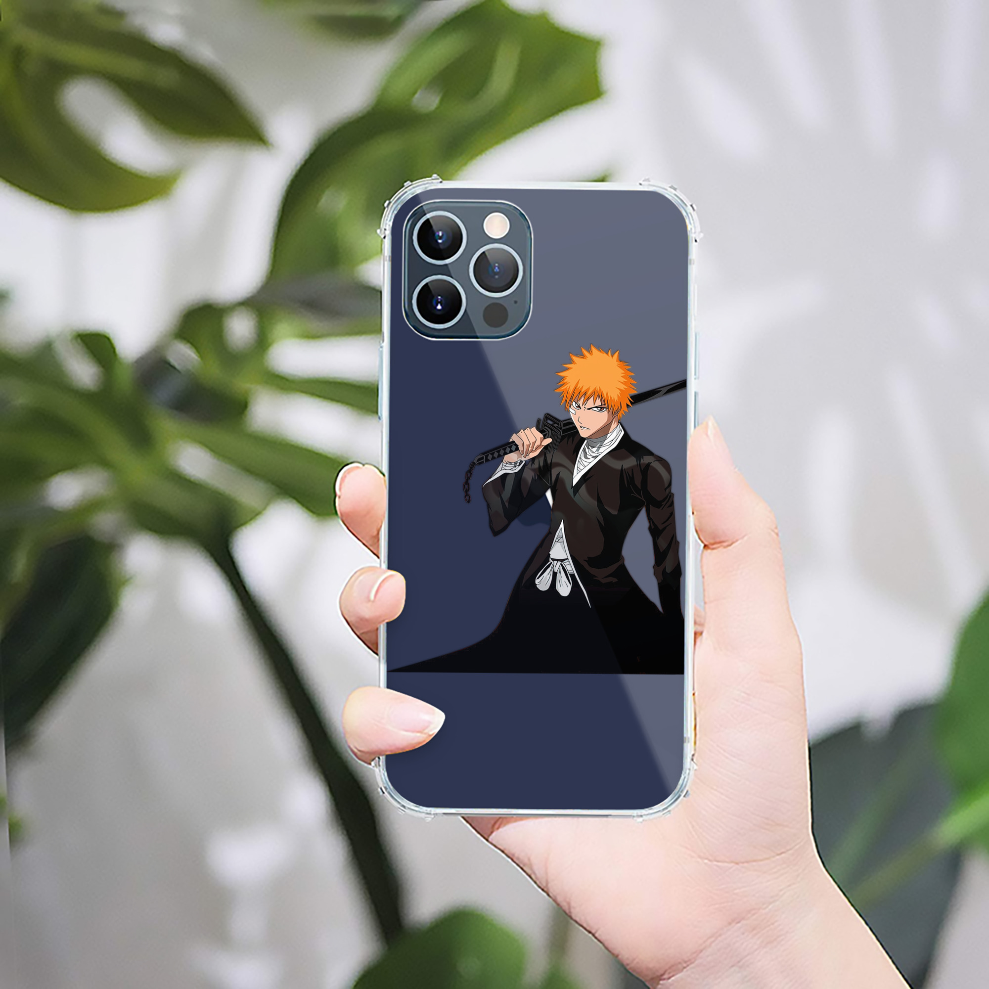 （画像用） ブリーチ 黒崎一護（くろさき いちご）BLEACH Kurosaki Ichigo 【iPhone 12シリーズ対応】透明スマホケース（クリアソフトケース）